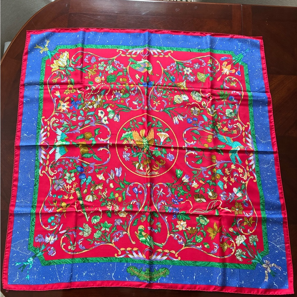 Vintage Hermès silk scarf “Pierres d’Orient et d’Occident”